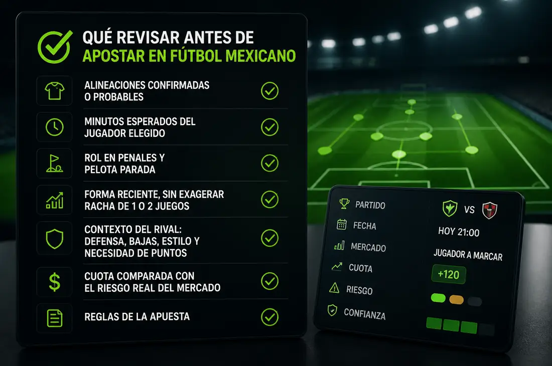 Lista verificación apuestas fútbol mexicano