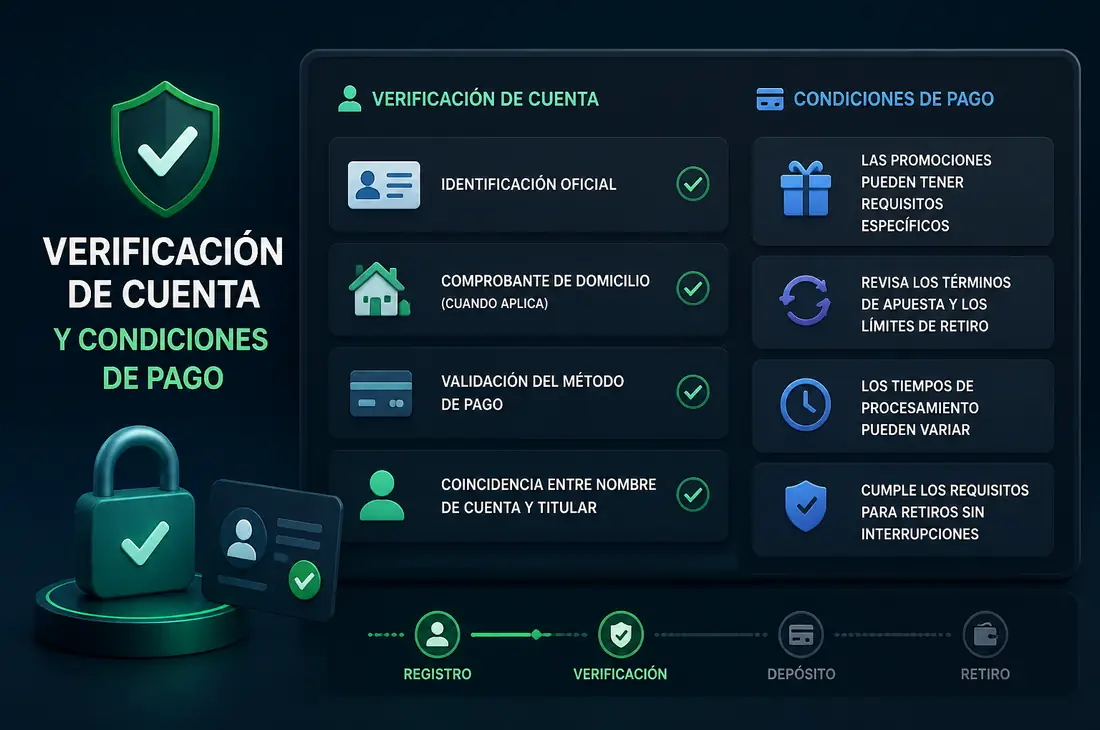 Verificación de cuenta y condiciones de pago