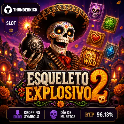 Esqueleto Explosivo 2 de Thunderkick con temática Día de Muertos