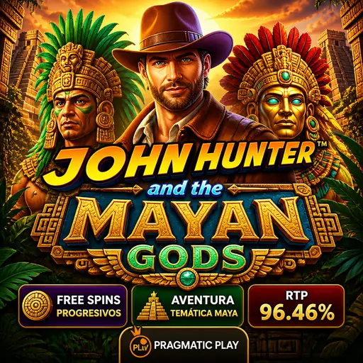 John Hunter and the Mayan Gods de Pragmatic Play con templo maya y explorador